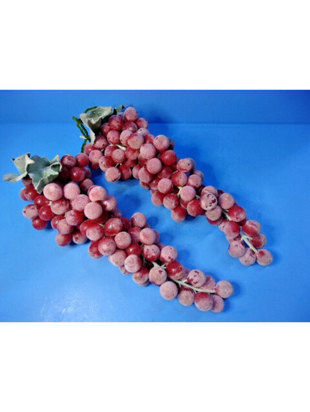 Vintage Rubber Grape Clusters Sugared Faux Fruit Kitchen Christmas Holiday 13"